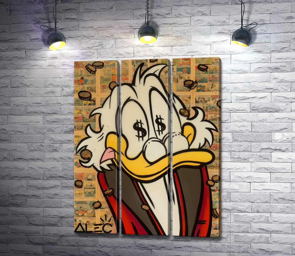 

Модульная картина ArtPoster Счастье Скруджа (Happy Scrooge) – Алек Монополи (Alec Monopoly) 102x134 см Модуль №11