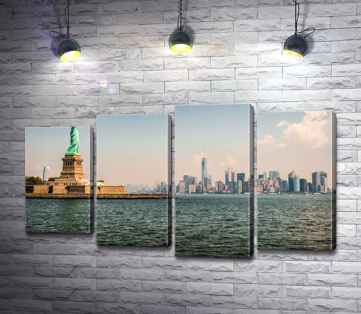 

Модульная картина ArtPoster Статуя Свободы (Statue of Liberty) возвышается над водами залива 80x47 см Модуль №21