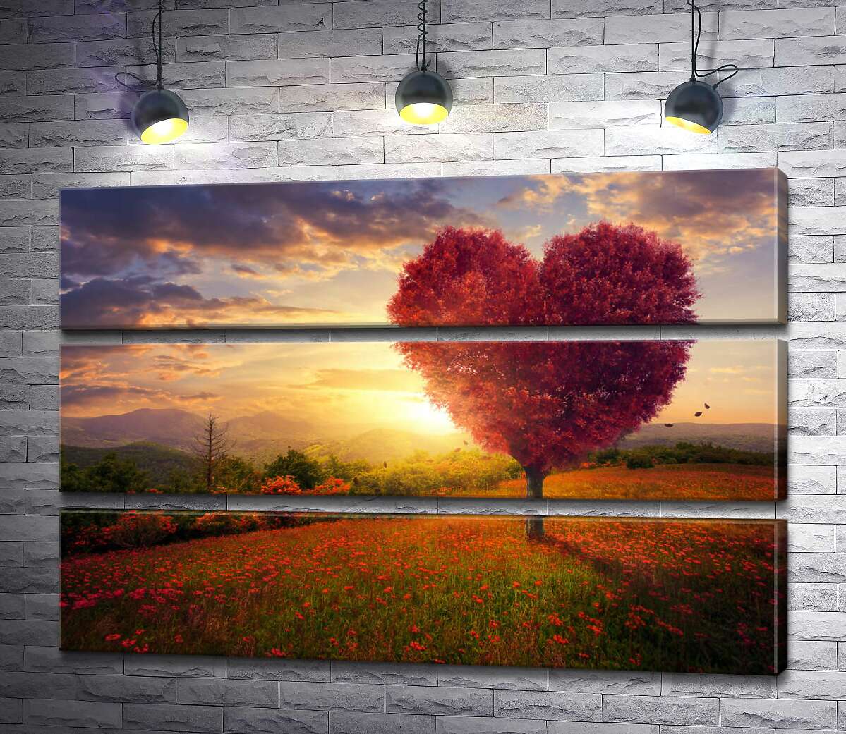 

Модульная картина ArtPoster Солнечные лучи освещают багровое дерево любви 90x60 см Модуль №13