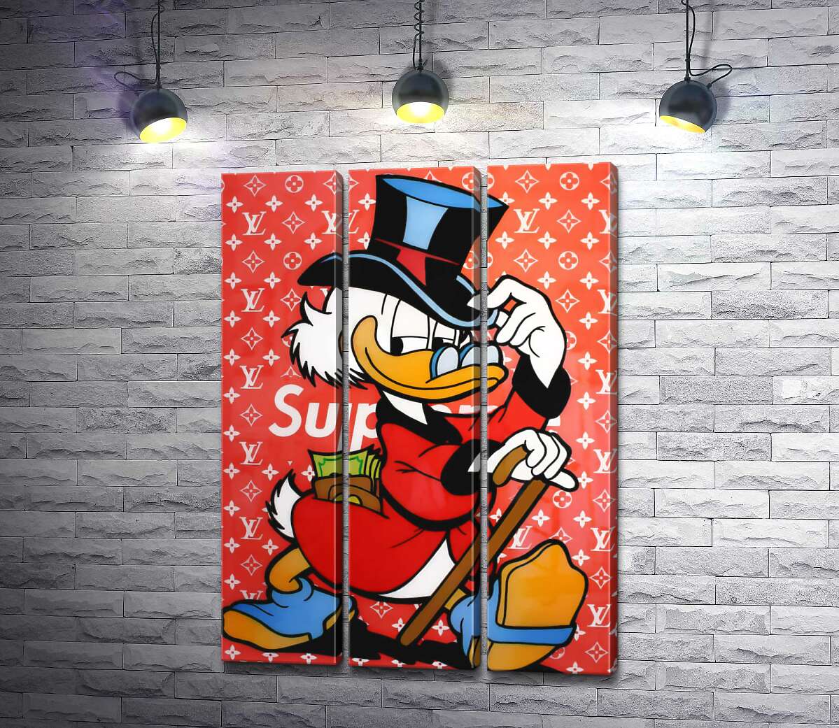 

Модульная картина ArtPoster Скрудж на фоне монограмм Луи Виттона 132x185 см Модуль №11