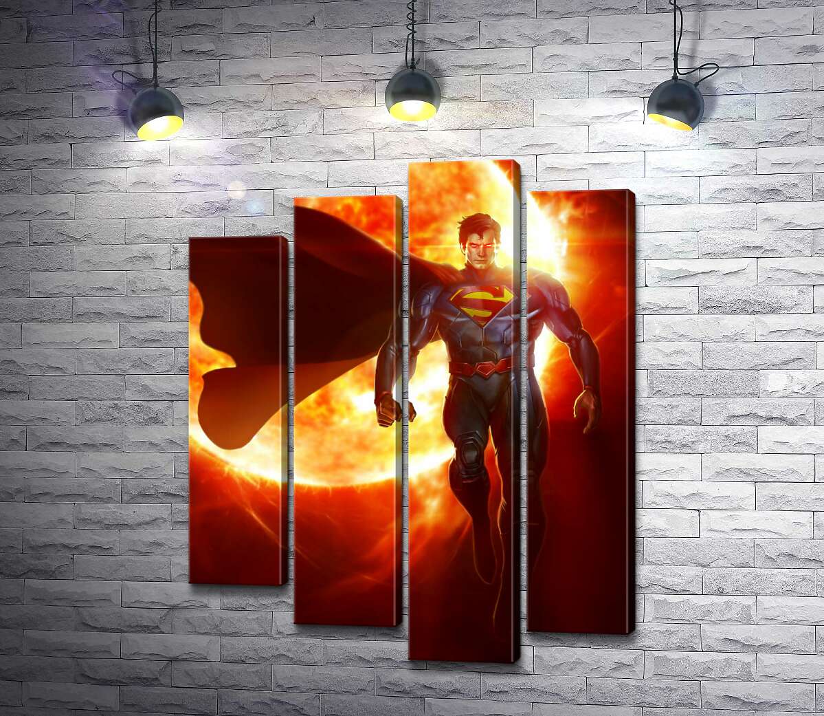 

Модульная картина ArtPoster Супермен на фоне раскаленного солнечного шара 132x170 см Модуль №21