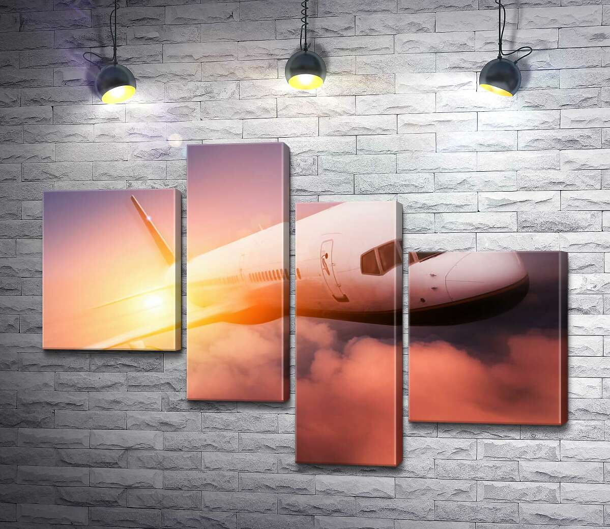 

Модульная картина ArtPoster Скоростной полет самолета на заоблачной высоте 100x72 см Модуль №20