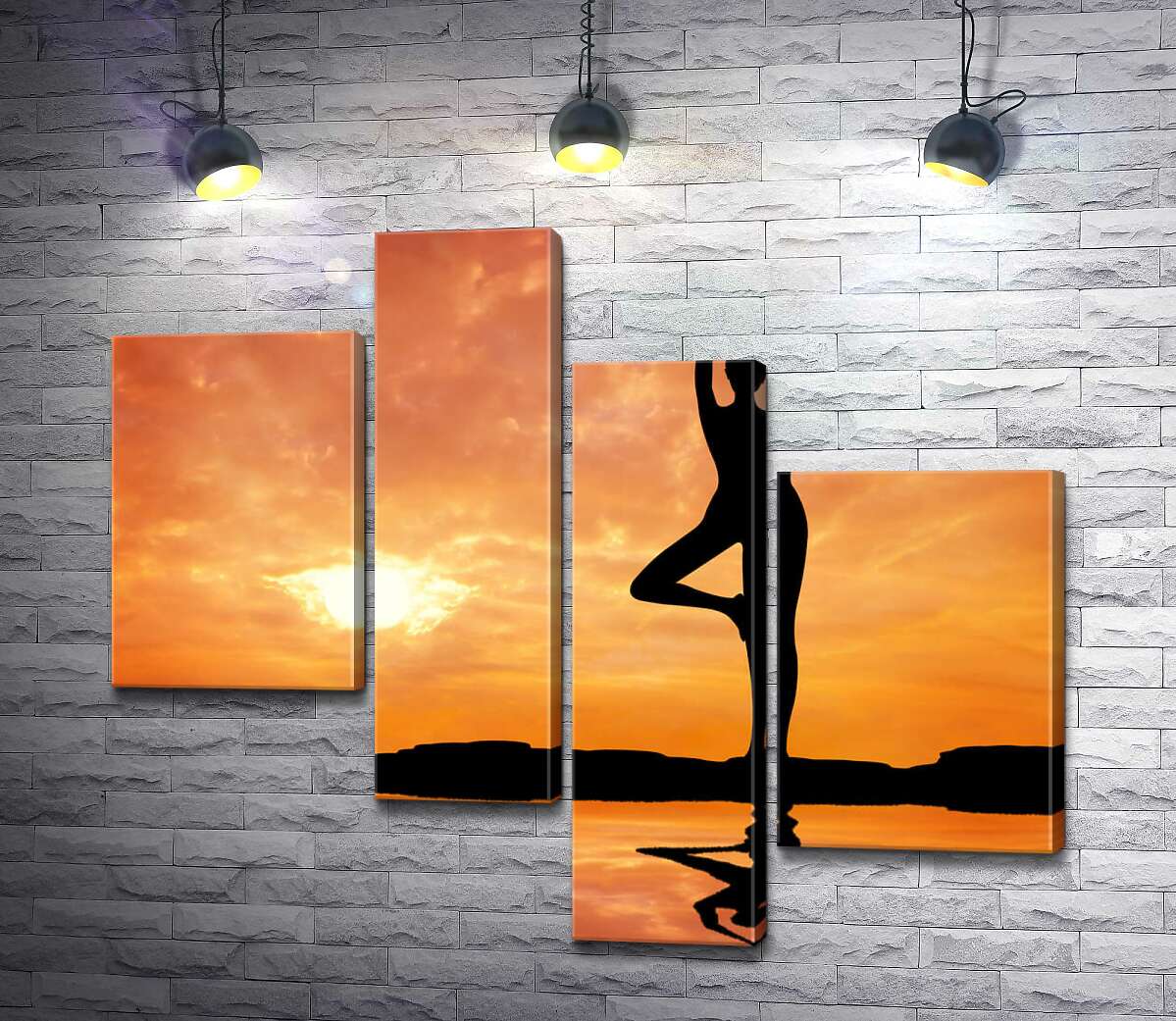 

Модульная картина ArtPoster Силуэт девушки в позе йоги 130x113 см Модуль №20