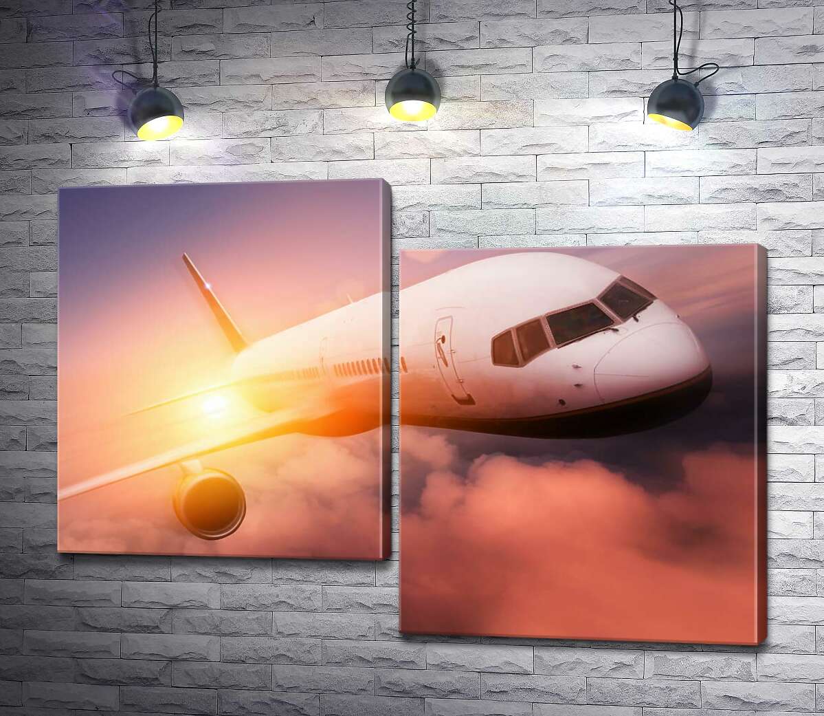 

Модульная картина ArtPoster Скоростной полет самолета на заоблачной высоте 100x72 см Модуль №5