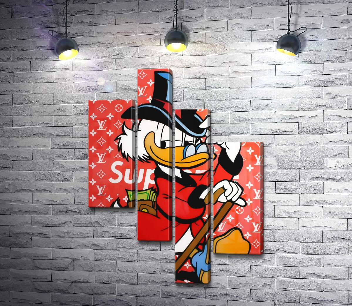

Модульная картина ArtPoster Скрудж на фоне монограмм Луи Виттона 100x143 см Модуль №20