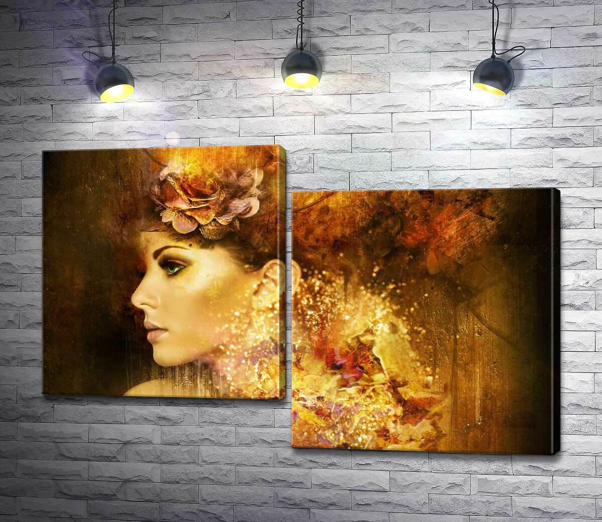 

Модульная картина ArtPoster Силуэт девушки, украшенной желтыми цветами 130x85 см Модуль №5