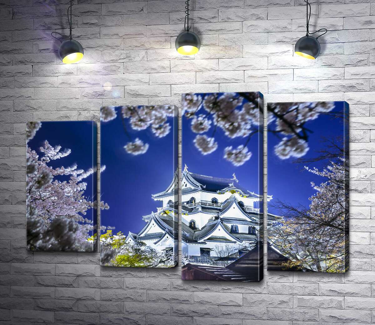 

Модульная картина ArtPoster Средневековый японский замок Хикона (Hikone Castle) весной 80x54 см Модуль №21