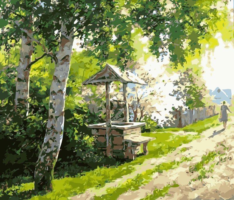

Картина по номерам JO EOTG6040 40*50 см Зеленый колодец