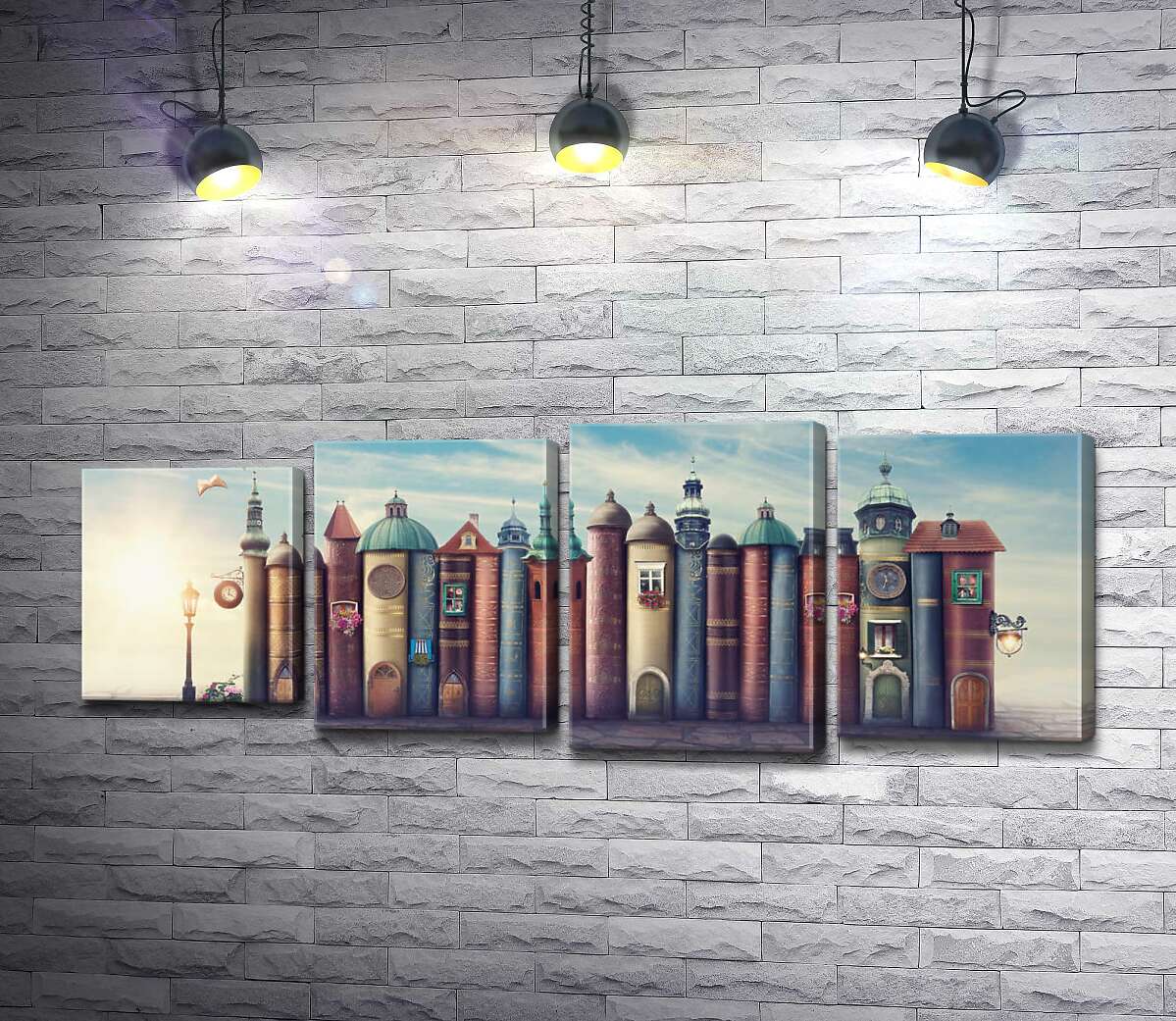 

Модульная картина ArtPoster Уютный город книг 100x39 см Модуль №21