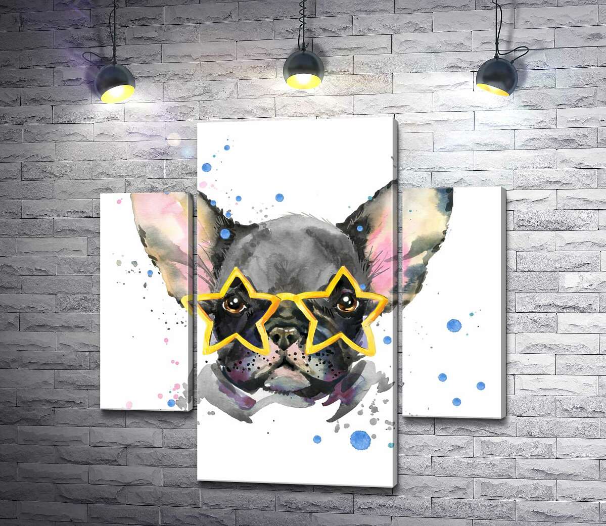 

Модульная картина ArtPoster Французский бульдог в звездных очках 100x100 см Модуль №7