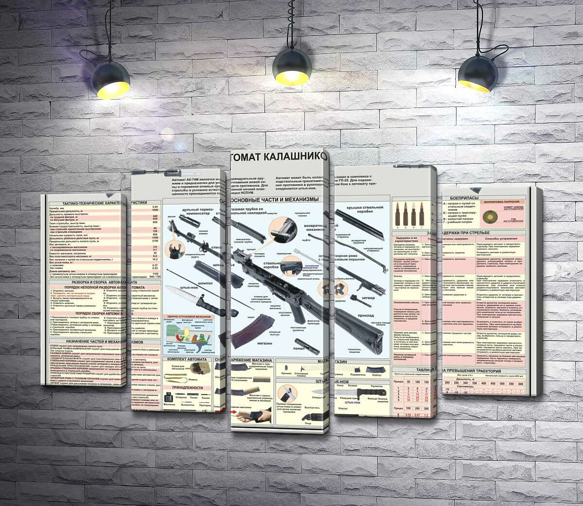 

Модульная картина ArtPoster Учебный плакат автомата Калашникова (АК – 74М) 100x69 см Модуль №26