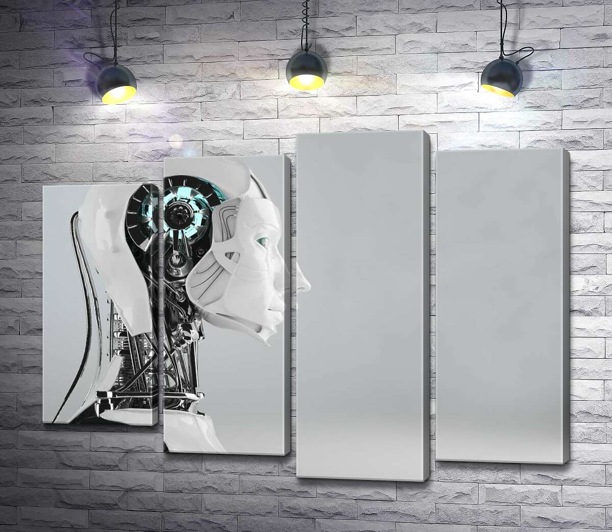 

Модульная картина ArtPoster Технологии будущего в профиле робота 132x100 см Модуль №21