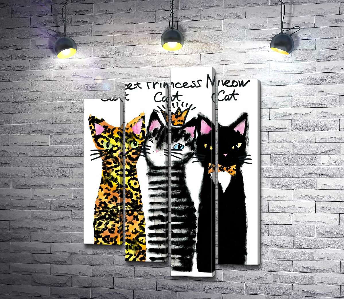 

Модульная картина ArtPoster Три кота с леопардовыми элементами 100x138 см Модуль №21