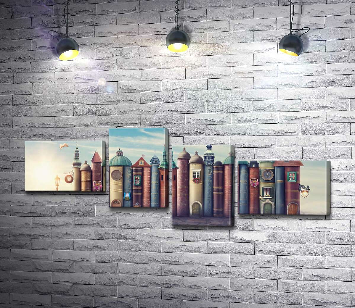 

Модульная картина ArtPoster Уютный город книг 106x40 см Модуль №20