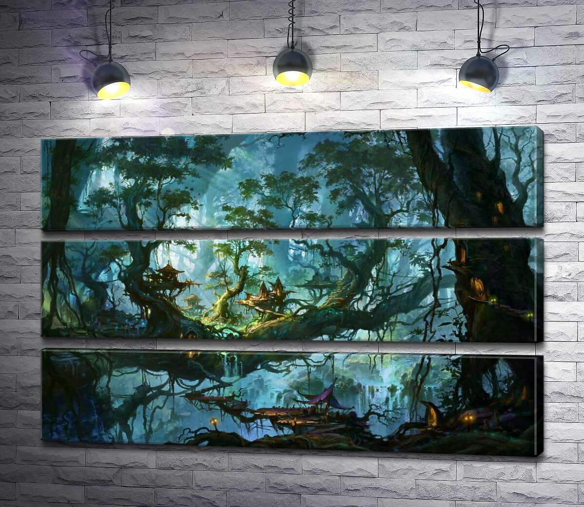 

Модульная картина ArtPoster Фантастический город в кронах лесных деревьев 96x60 см Модуль №13