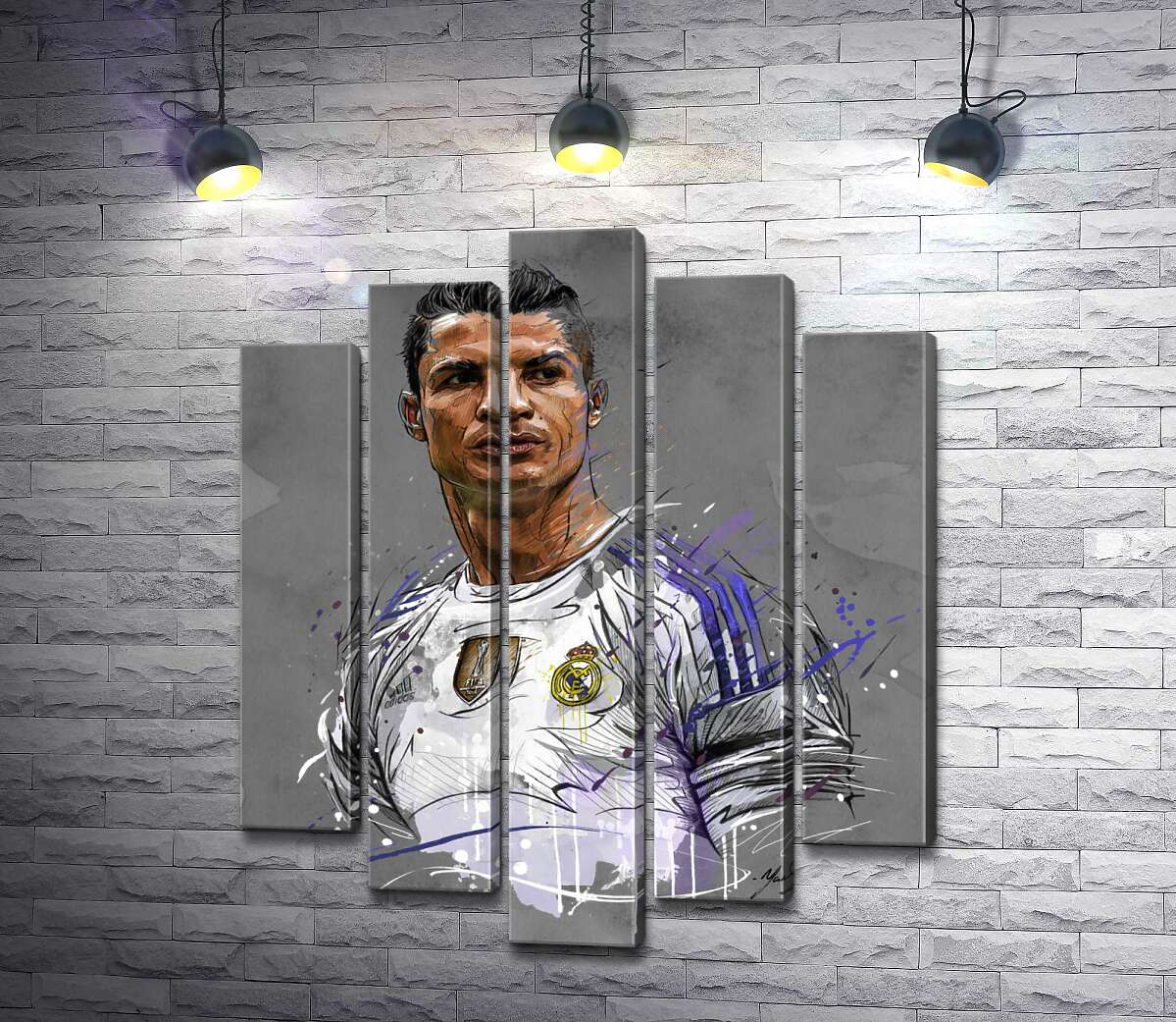 

Модульная картина ArtPoster Футболист "Реал Мадрида" (Real Madrid) Криштиану Роналду (Cristiano Ronaldo) смотрит вдаль 130x160 см Модуль №26