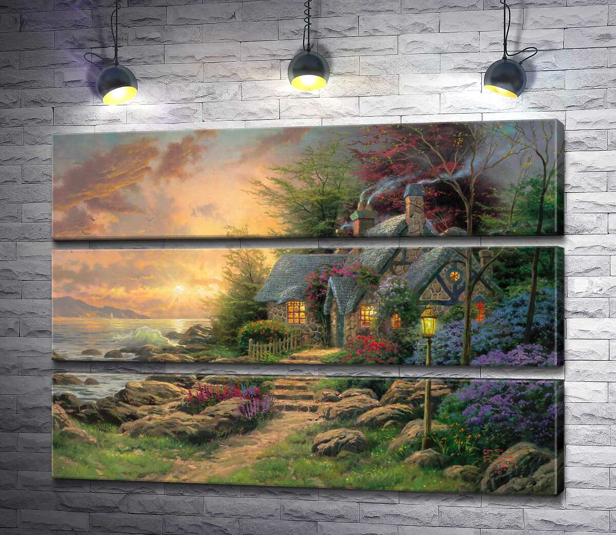

Модульная картина ArtPoster Укрытие на берегу моря (Seaside Hideaway) - Томас Кинкейд (Thomas Kinkade) 85x60 см Модуль №13