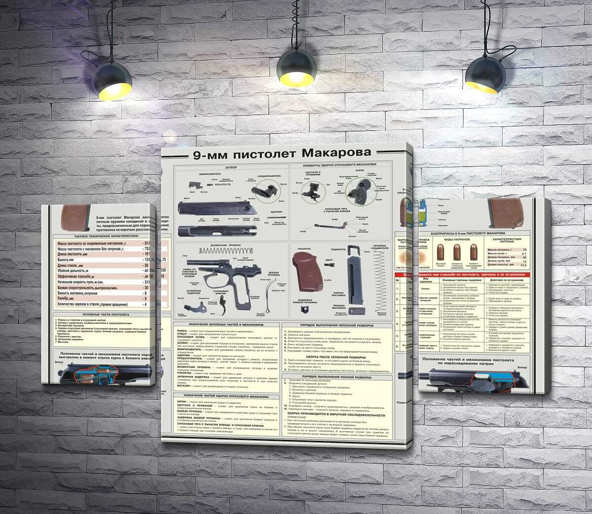

Модульная картина ArtPoster Учебный плакат пистолета Макарова 100x69 см Модуль №7