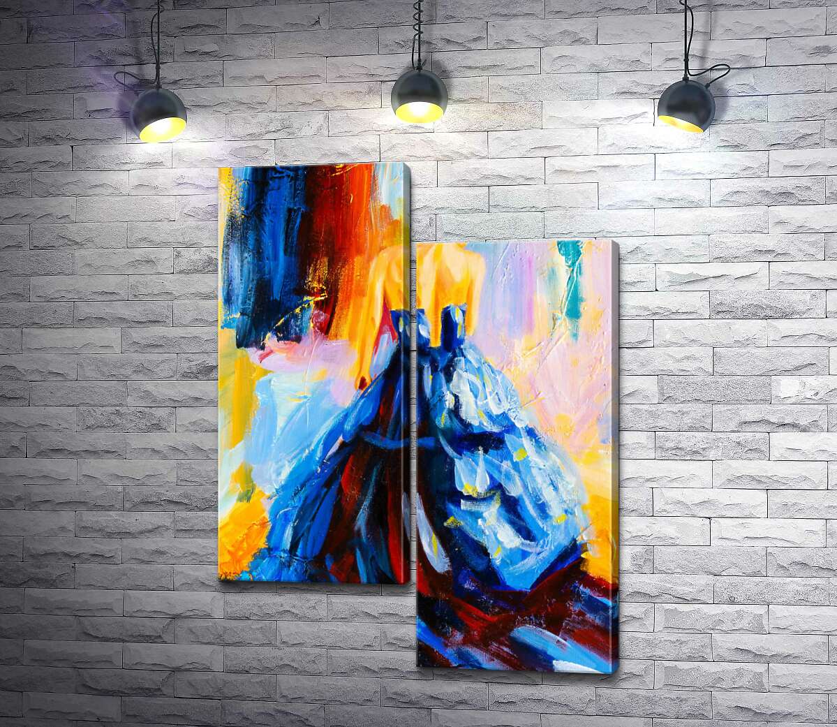 

Модульная картина ArtPoster Утонченный силуэт девушки в пышном синем платье 100x139 см Модуль №5