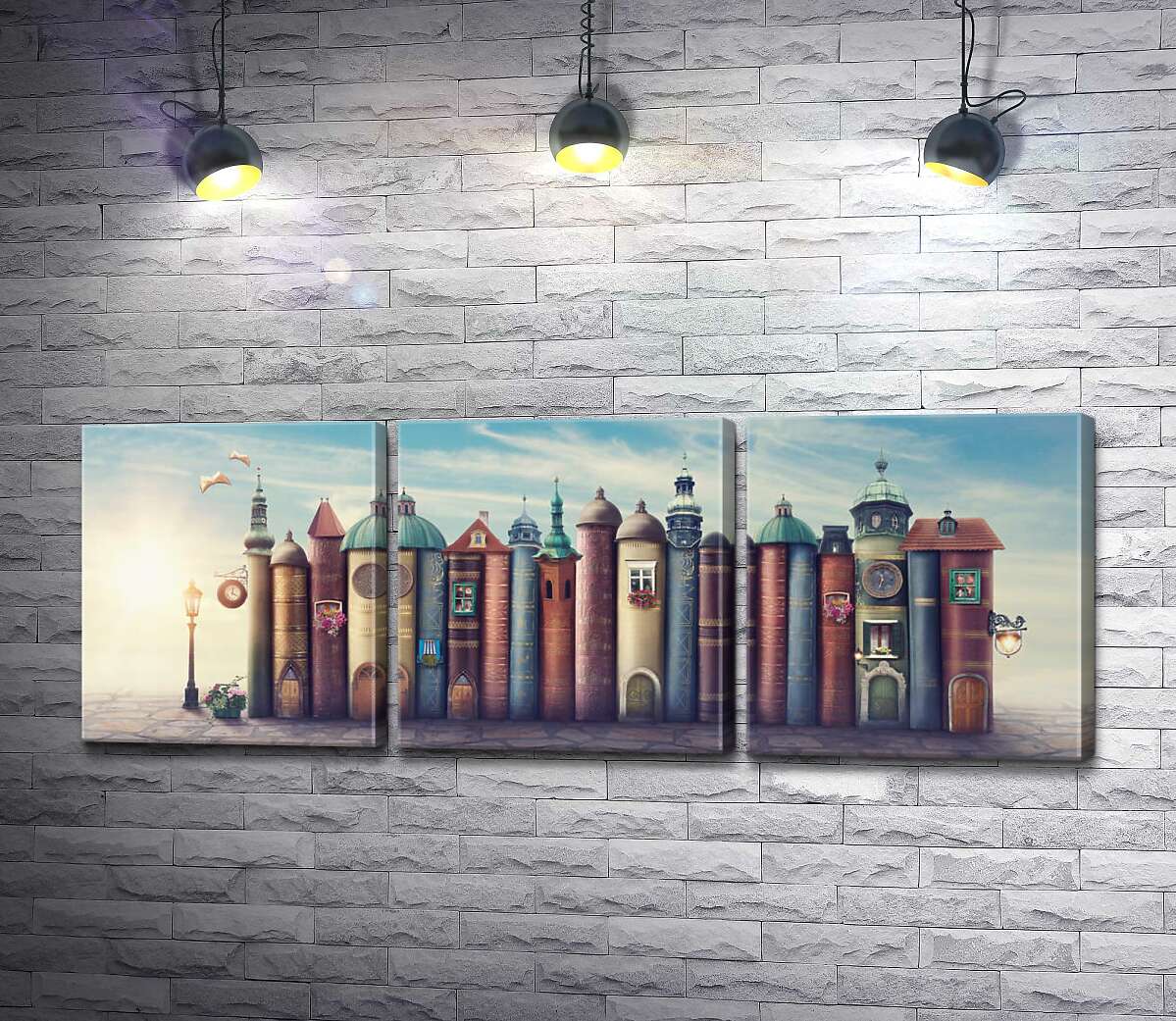 

Модульная картина ArtPoster Уютный город книг 102x38 см Модуль №11