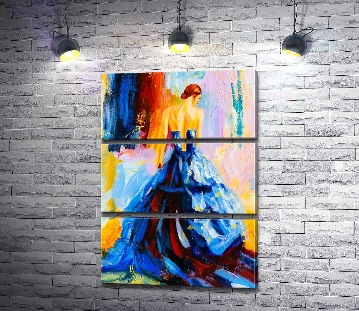 

Модульная картина ArtPoster Утонченный силуэт девушки в пышном синем платье 50x69 см Модуль №13