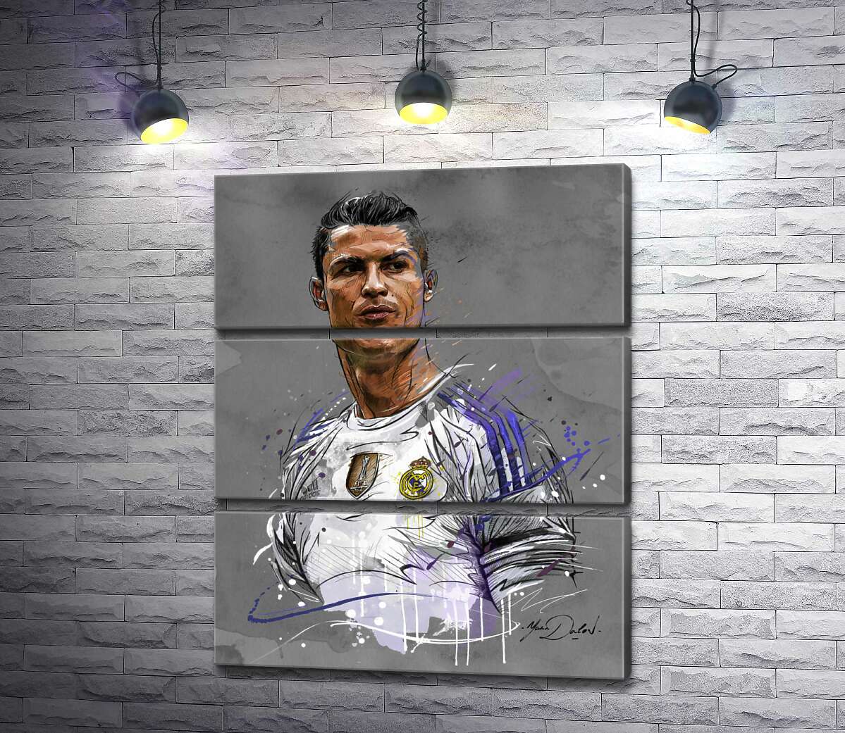 

Модульная картина ArtPoster Футболист "Реал Мадрида" (Real Madrid) Криштиану Роналду (Cristiano Ronaldo) смотрит вдаль 50x63 см Модуль №13