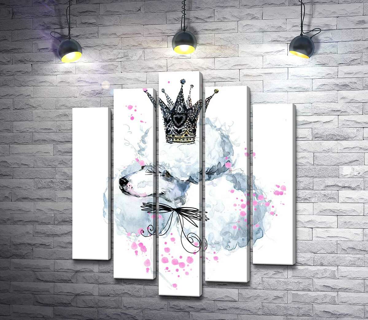 

Модульная картина ArtPoster Элегантный пудель с ажурной короной на голове 100x120 см Модуль №26