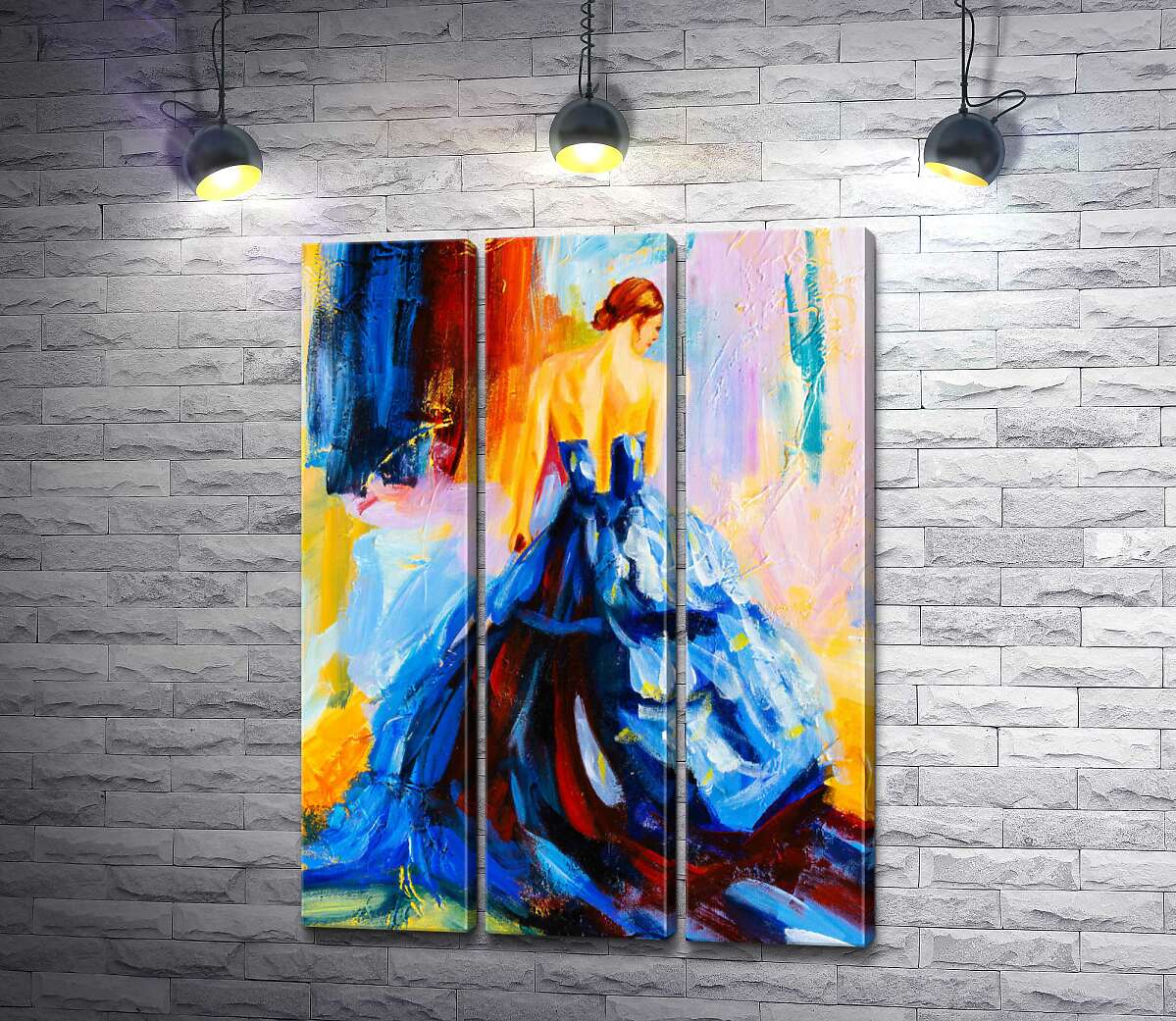 

Модульная картина ArtPoster Утонченный силуэт девушки в пышном синем платье 60x83 см Модуль №11
