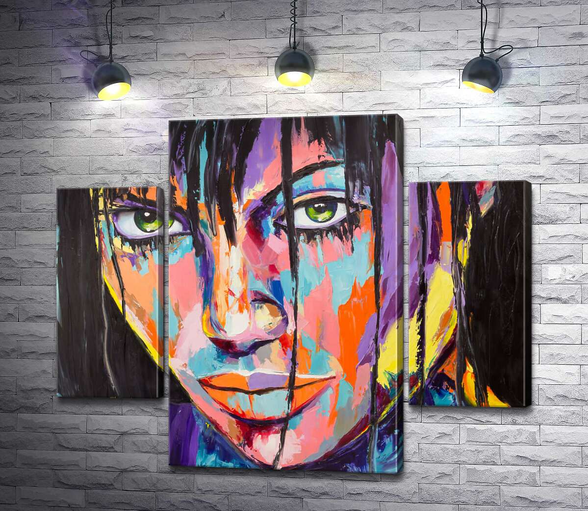 

Модульная картина ArtPoster Удивление девушки на портрете с элементами абстракции 80x68 см Модуль №7
