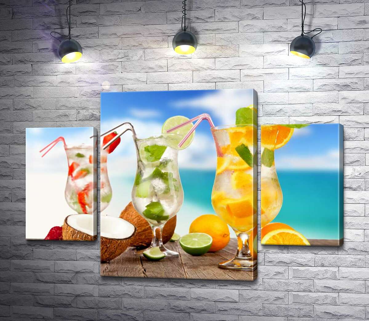 

Модульная картина ArtPoster Тропическая прохлада фруктово-ягодных коктейлей 80x54 см Модуль №7