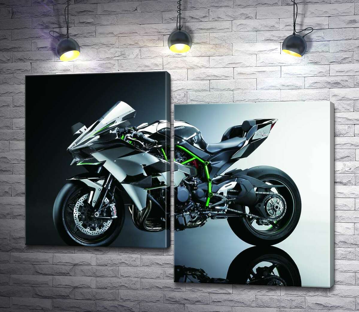 

Модульная картина ArtPoster Черный блеск мотоцикла Kawasaki Ninja 100x76 см Модуль №5