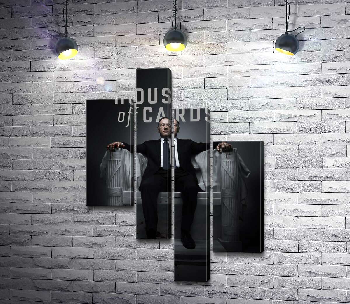 

Модульная картина ArtPoster Фрэнсис Андервуд на интригующем постере к фильму "Карточный дом" ("House of cards") 100x140 см Модуль №20