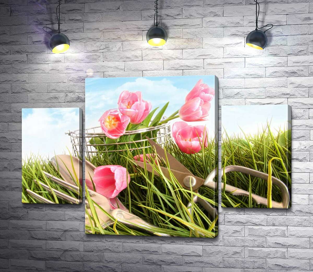 

Модульная картина ArtPoster Только срезанные тюльпаны потерялись в траве 80x54 см Модуль №7