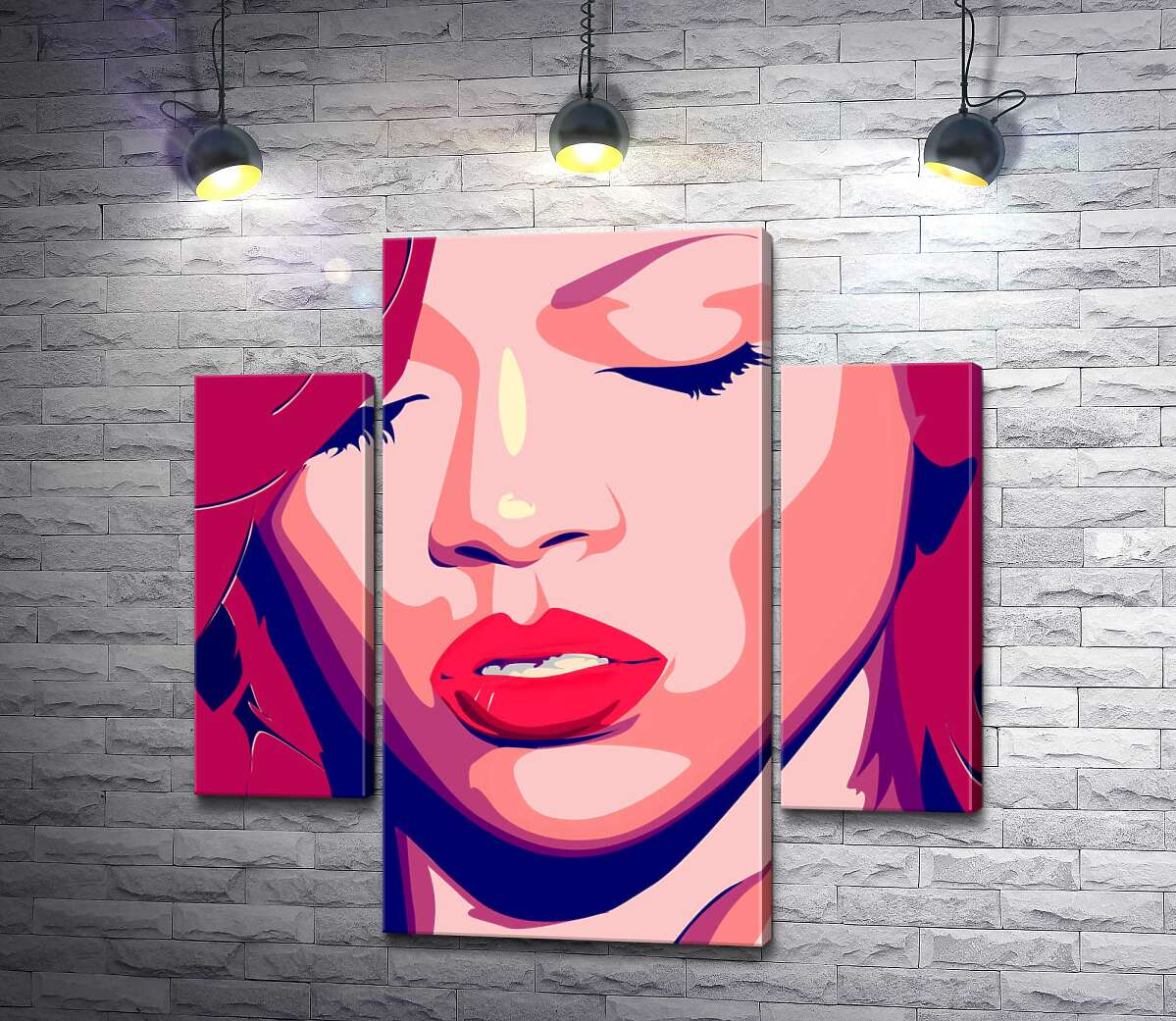 

Модульная картина ArtPoster Яркий портрет певицы Рианны 80x80 см Модуль №7