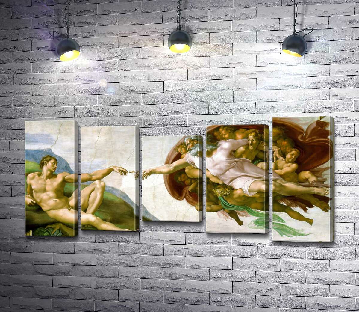 

Модульная картина ArtPoster Фреска "Создание Адама" (La creazione di Adamo) – Микеланджело Буонарроти (Michelangelo Buonarroti) 130x62 см Модуль №28