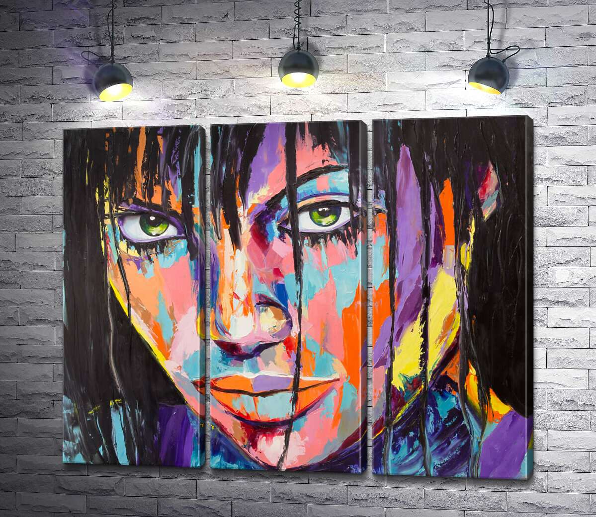 

Модульная картина ArtPoster Удивление девушки на портрете с элементами абстракции 60x50 см Модуль №11
