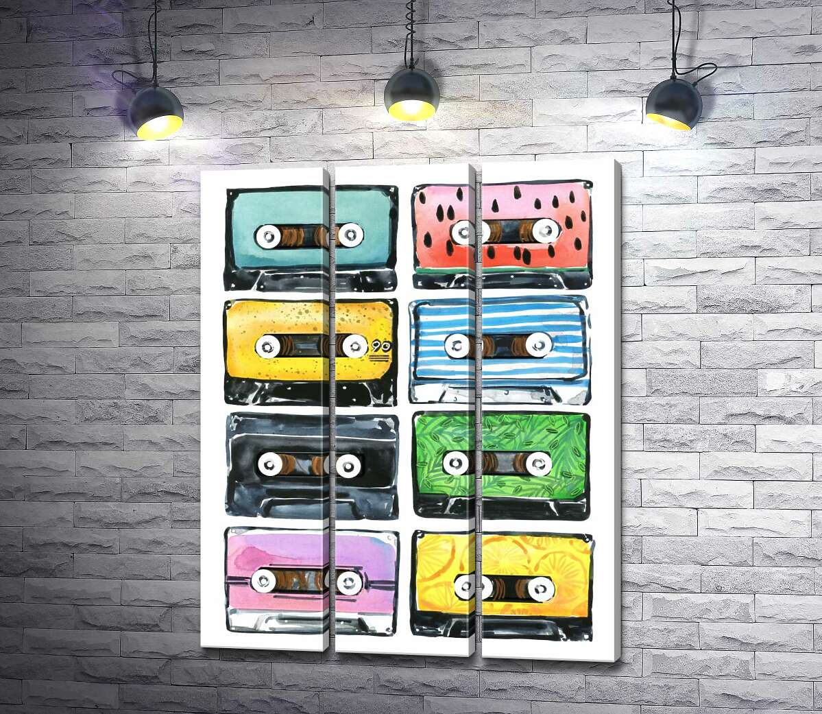 

Модульная картина ArtPoster Яркие цвета кассет 132x170 см Модуль №11