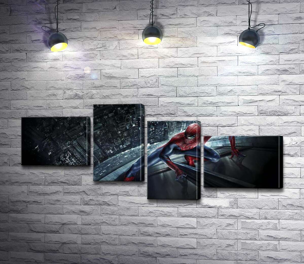 

Модульная картина ArtPoster Человек-паук (Spider-Man) на стеклянном небоскребе 130x57 см Модуль №20