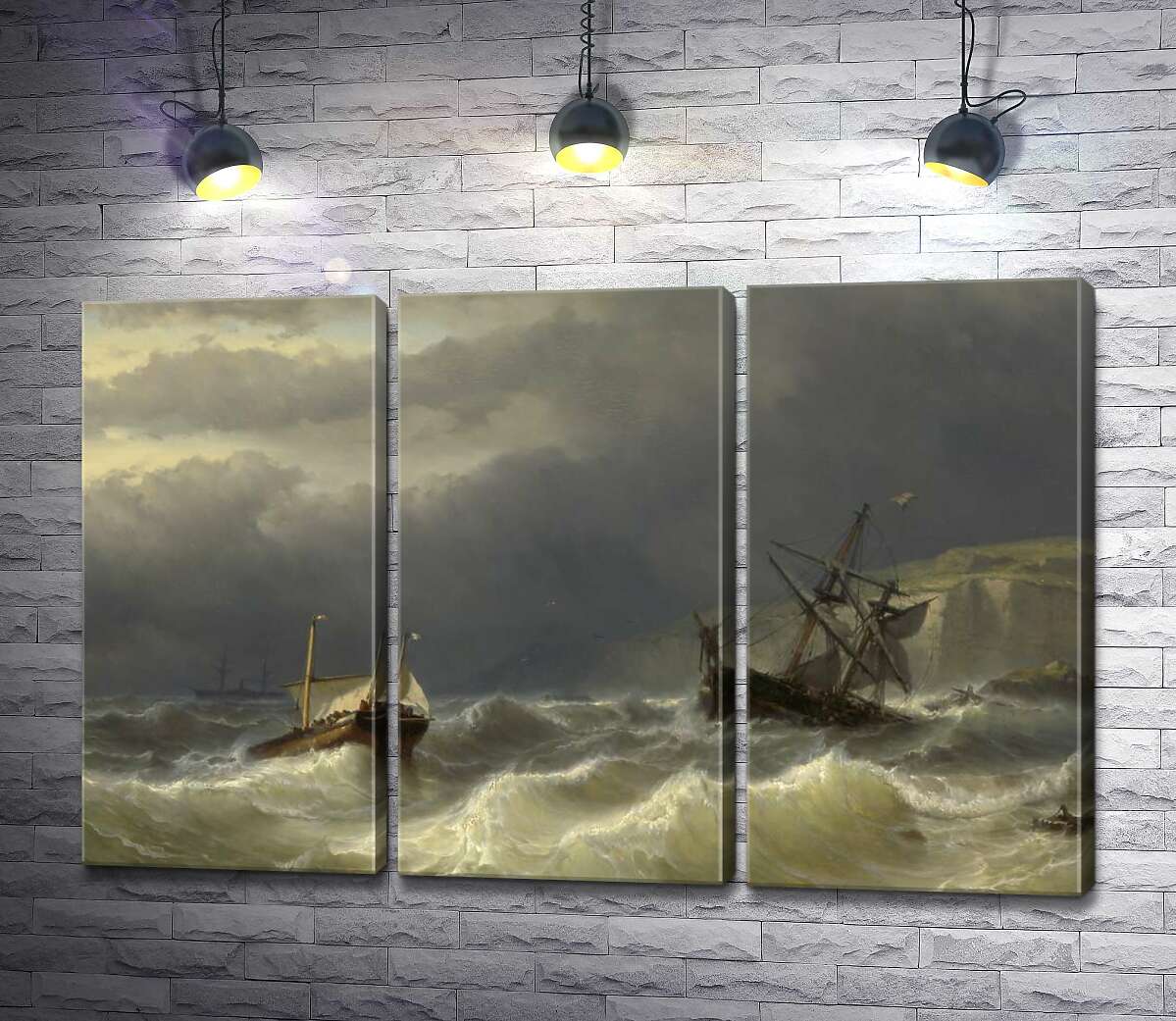 

Модульная картина ArtPoster Шторм в Дуврском проливе (Storm in the Strait of Dover) – Луи Мейер (Louis Meijer) 60x40 см Модуль №11