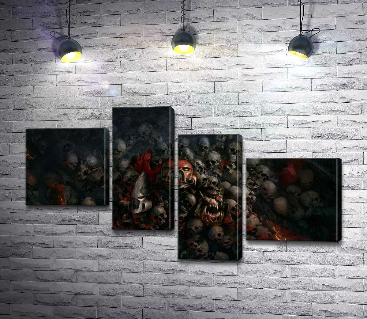 

Модульная картина ArtPoster Черепа проигравших роботов и людей на постере к видеоигре "Warhammer 40,000: Рассвет Войны" (Warhammer 40,000: Dawn of War) 130x74 см Модуль №20