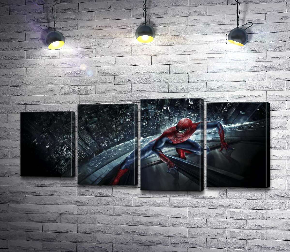 

Модульная картина ArtPoster Человек-паук (Spider-Man) на стеклянном небоскребе 80x36 см Модуль №21