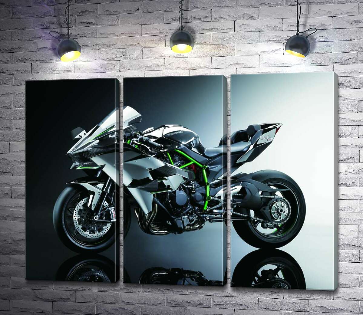 

Модульная картина ArtPoster Черный блеск мотоцикла Kawasaki Ninja 60x45 см Модуль №11