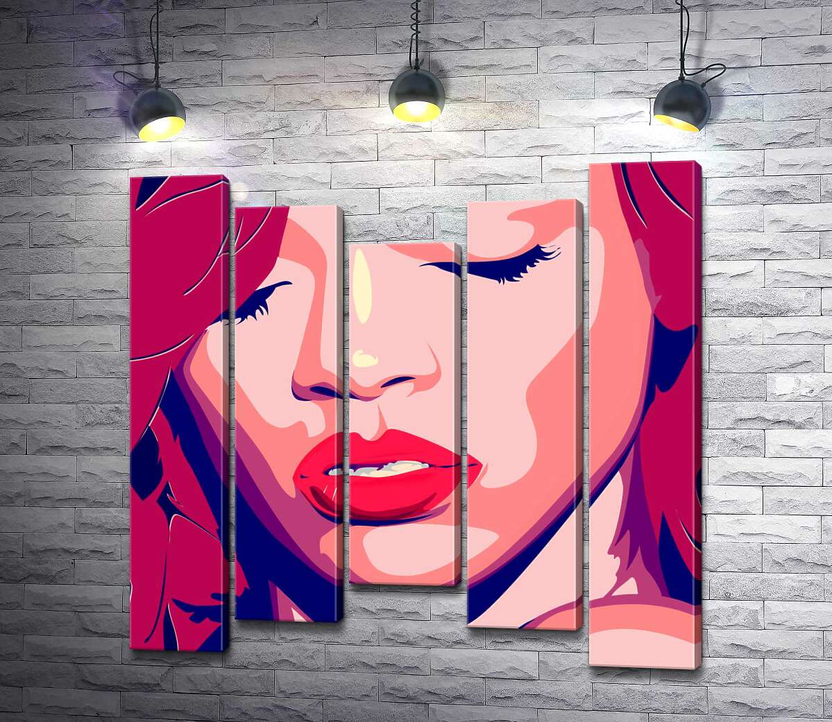 

Модульная картина ArtPoster Яркий портрет певицы Рианны 130x132 см Модуль №28