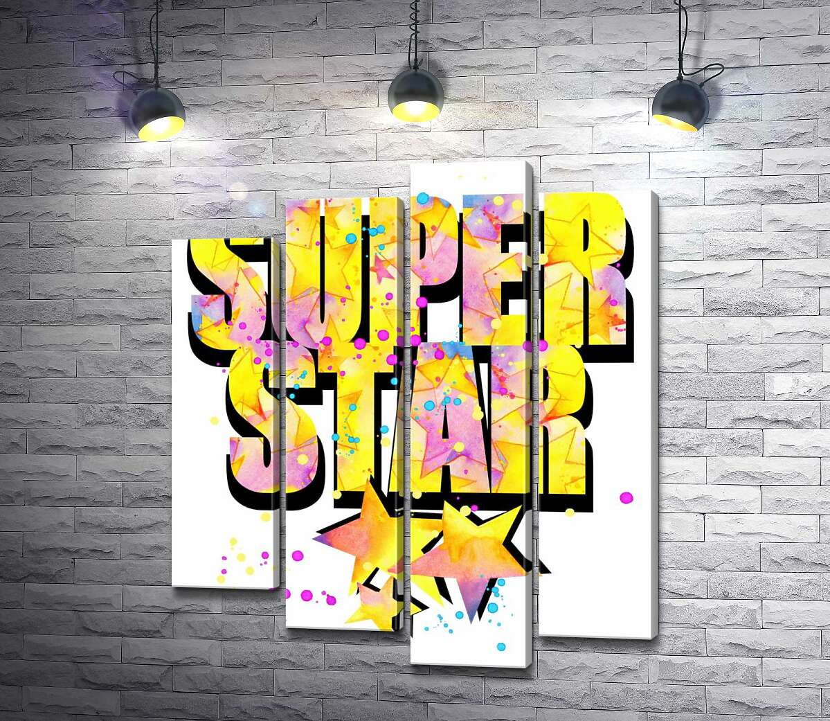 

Модульная картина ArtPoster Яркая надпись "super star" 80x97 см Модуль №21