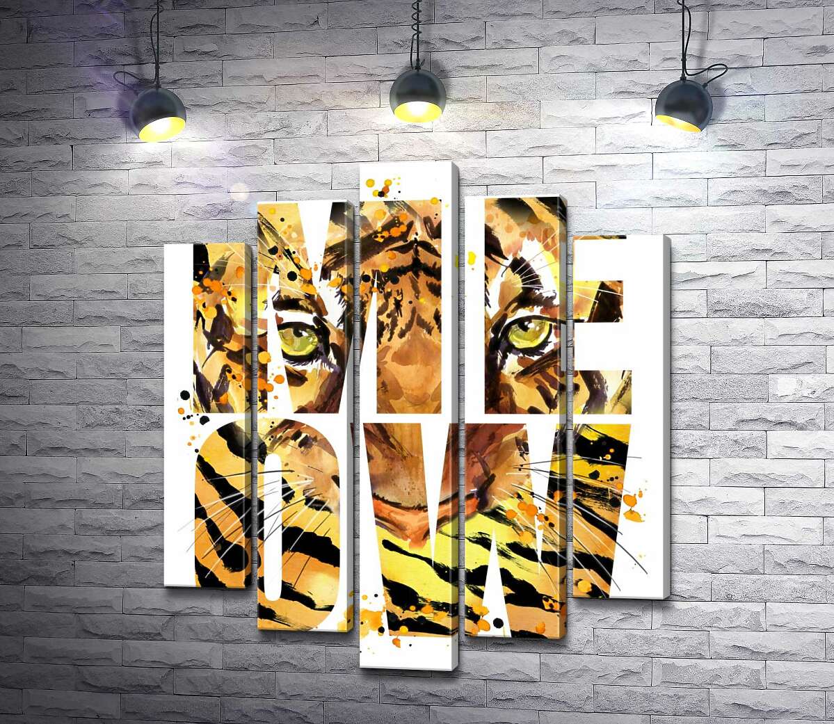 

Модульная картина ArtPoster Хищный взгляд тигра в буквах "meow" 100x120 см Модуль №26