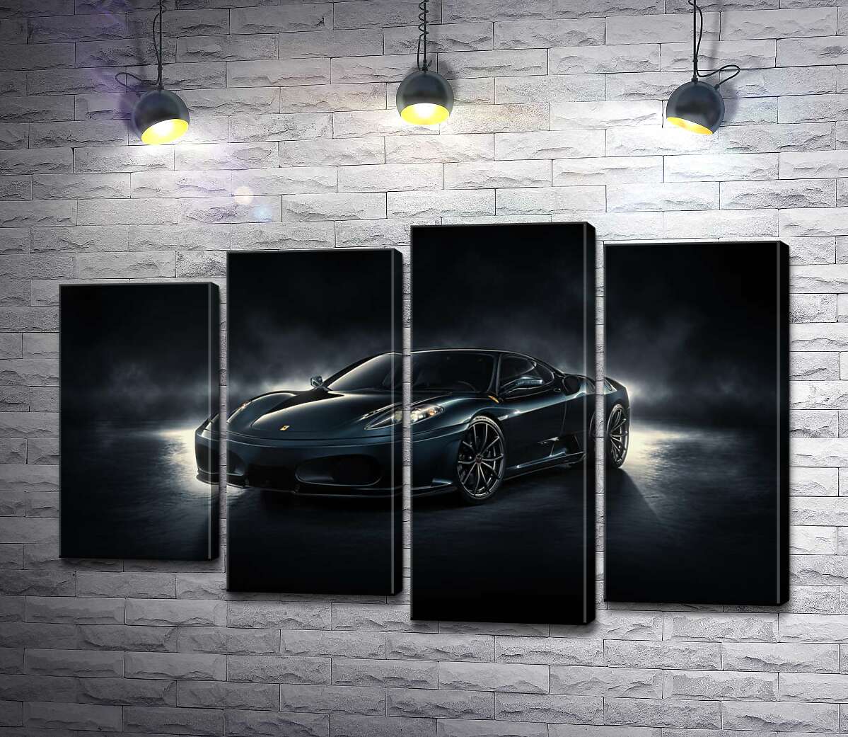 

Модульная картина ArtPoster Черное благородство автомобиля Ferrari F430 100x65 см Модуль №21