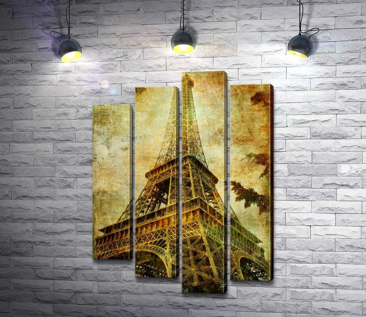 

Модульная картина ArtPoster Эйфелева башня величаво поднимается вверх 132x186 см Модуль №21