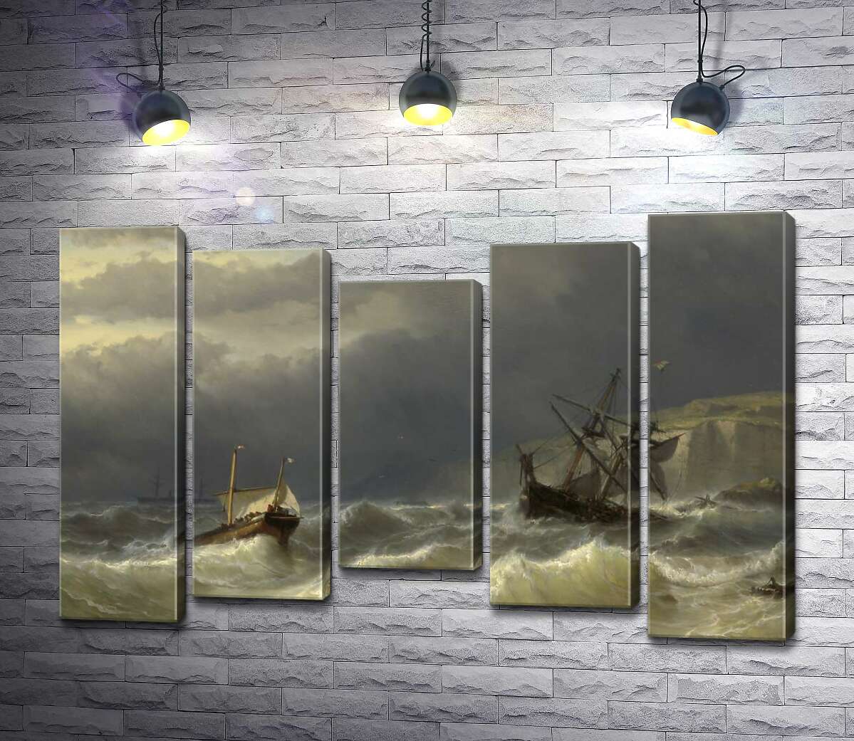 

Модульная картина ArtPoster Шторм в Дуврском проливе (Storm in the Strait of Dover) – Луи Мейер (Louis Meijer) 130x87 см Модуль №28