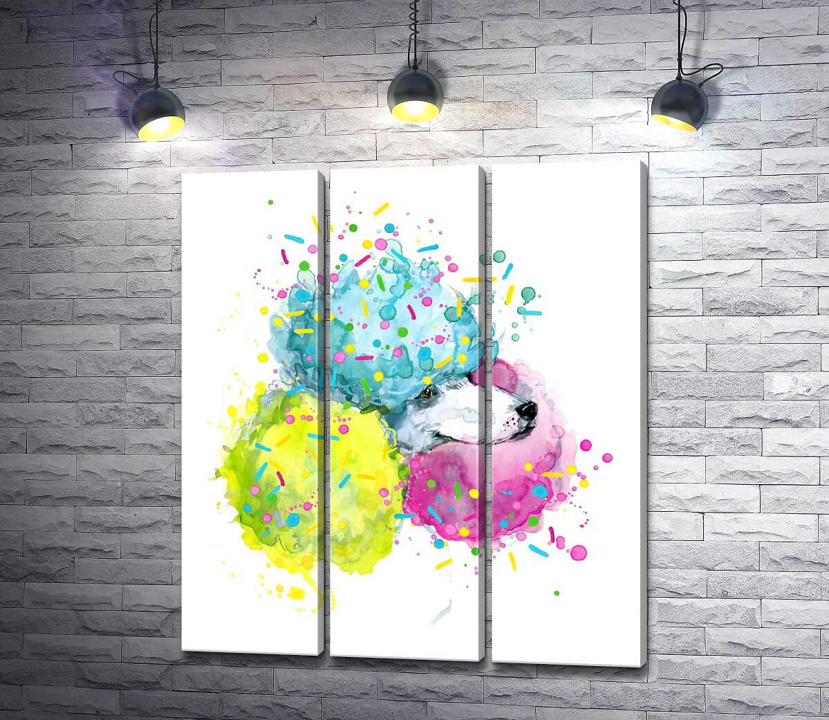 

Модульная картина ArtPoster Цветная шерсть пушистого пуделя 60x71 см Модуль №11