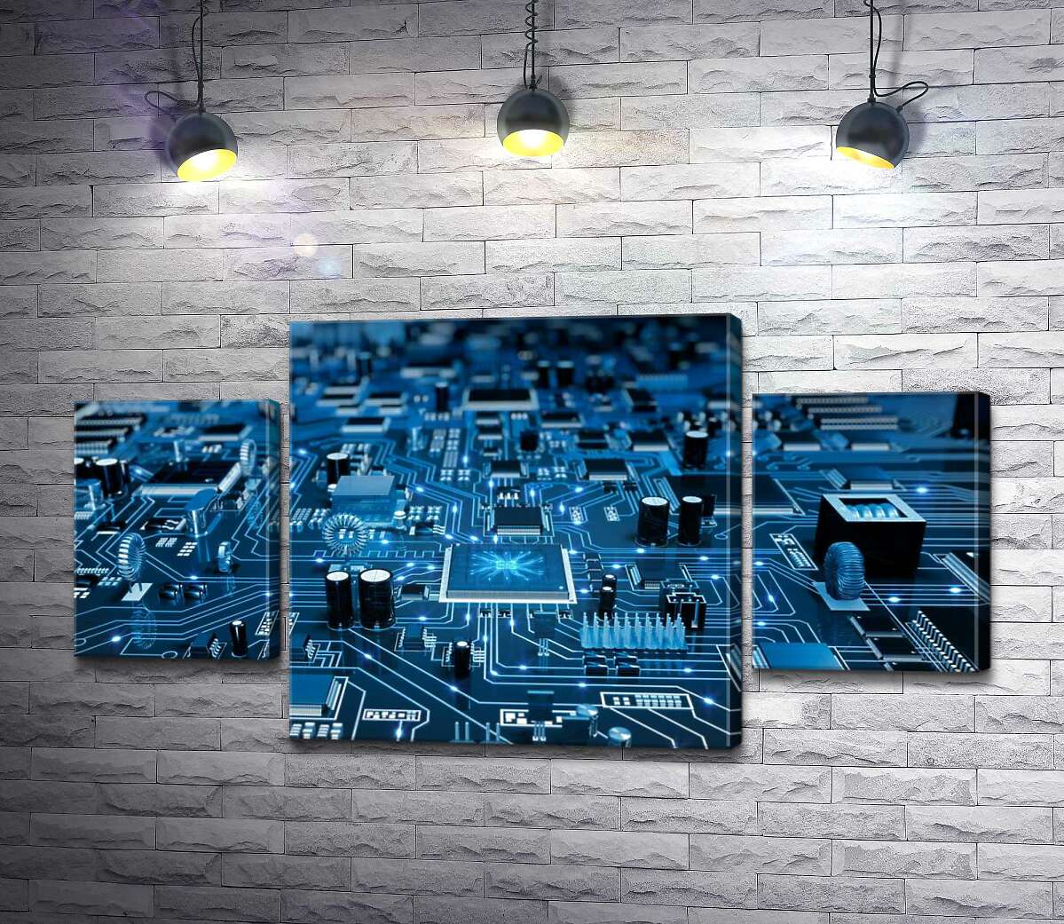 

Модульная картина ArtPoster Элементы печатной платы 100x54 см Модуль №7